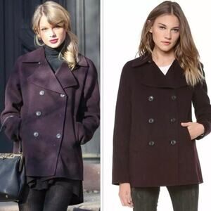 VINCE Mulberry Double Breasted Wool Blend Peacoat Taylor Swift Wore Coat Medium